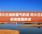对小三说的霸气的话 对小三说的高情商的话 
