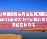 分手后前男友有这些表现那么挽回几率很大 分手后挽回前男友的四种方法