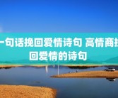 一句话挽回爱情诗句 高情商挽回爱情的诗句 