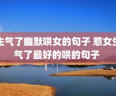 生气了幽默哄女的句子 惹女生气了最好的哄的句子 