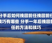分手后如何挽回前任挽回前任技巧有哪些 分手一年后挽回前任的方法和技巧