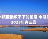 水瓶座最放不下的星座 水瓶座2023年有三喜 