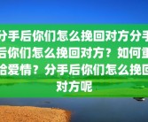 分手后你们怎么挽回对方分手后你们怎么挽回对方？如何重拾爱情？分手后你们怎么挽回对方呢