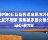 漳州90后妈妈惨遭家暴原因是上班不顾家 深圳被家暴女孩父母处理结果