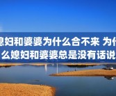 媳妇和婆婆为什么合不来 为什么媳妇和婆婆总是没有话说