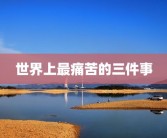 世界上最痛苦的三件事