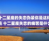 十二星座的失恋伪装你是这样吗 十二星座失恋的痛苦是什么