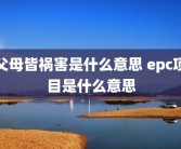 父母皆祸害是什么意思 epc项目是什么意思