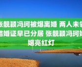 张靓颖冯珂被爆离婚 两人未领结婚证早已分居 张靓颖冯珂婚姻亮红灯