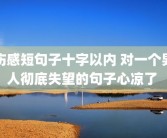 伤感短句子十字以内 对一个男人彻底失望的句子心凉了 