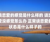 谈恋爱的感觉是什么样的 谈恋爱没感觉怎么办 正常谈恋爱的状态是什么样子的