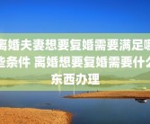 离婚夫妻想要复婚需要满足哪些条件 离婚想要复婚需要什么东西办理