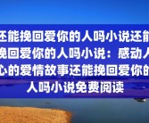 还能挽回爱你的人吗小说还能挽回爱你的人吗小说：感动人心的爱情故事还能挽回爱你的人吗小说免费阅读