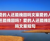 爱的人还能挽回吗文案爱的人还能挽回吗？爱的人还能挽回吗文案短句