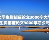 大学生抑郁症论文3000字大学生抑郁症论文3000字怎么写