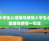 小学生心理辅导感悟小学生心理辅导感悟一句话