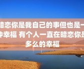 暗恋你是我自己的事但也是一种幸福 有个人一直在暗恋你是多么的幸福