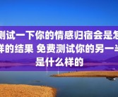 测试一下你的情感归宿会是怎样的结果 免费测试你的另一半是什么样的