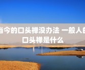 当今的口头禅没办法 一般人的口头禅是什么