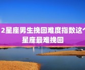 12星座男生挽回难度指数这个星座最难挽回