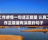 工作感悟一句话正能量 认真工作正能量有深度的句子 
