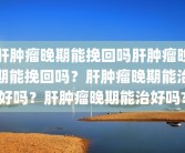 肝肿瘤晚期能挽回吗肝肿瘤晚期能挽回吗？肝肿瘤晚期能治好吗？肝肿瘤晚期能治好吗?