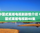 中国式离婚电视剧剧情介绍 中国式离婚电视剧40集