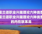 霍兰德职业兴趣理论六种类型霍兰德职业兴趣理论六种类型的内在联系是