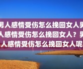 男人感情受伤怎么挽回女人男人感情受伤怎么挽回女人？男人感情受伤怎么挽回女人呢