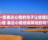 一些表达心情的句子让你摆坏心情 表达心情短语简短的句子