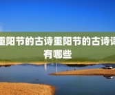 重阳节的古诗重阳节的古诗词有哪些
