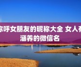 称呼女朋友的昵称大全 女人有涵养的微信名 