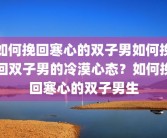 如何挽回寒心的双子男如何挽回双子男的冷漠心态？如何挽回寒心的双子男生