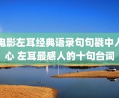 电影左耳经典语录句句戳中人心 左耳最感人的十句台词