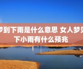 梦到下雨是什么意思 女人梦见下小雨有什么预兆 
