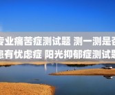 专业痛苦症测试题 测一测是否患有忧虑症 阳光抑郁症测试题