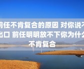前任不肯复合的原因 对你说不出口 前任明明放不下你为什么不肯复合