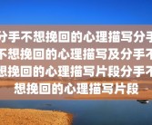 分手不想挽回的心理描写分手不想挽回的心理描写及分手不想挽回的心理描写片段分手不想挽回的心理描写片段