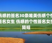 伤感的签名30条唯美伤感个性签名女生 伤感的个性签名女生简短