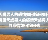 天蝎男人的感情如何挽回如何挽回天蝎男人的感情天蝎男人的感情如何挽回他