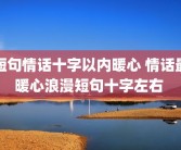 短句情话十字以内暖心 情话最暖心浪漫短句十字左右 