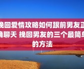 挽回爱情攻略如何跟前男友正确聊天 挽回男友的三个最简单的方法