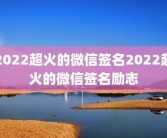 2022超火的微信签名2022超火的微信签名励志