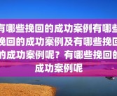有哪些挽回的成功案例有哪些挽回的成功案例及有哪些挽回的成功案例呢？有哪些挽回的成功案例呢
