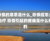 恐惧的意思是什么_恐惧症怎么治疗 恐惧引起的疼痛是什么样的