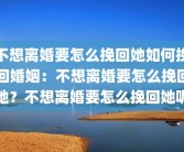不想离婚要怎么挽回她如何挽回婚姻：不想离婚要怎么挽回她？不想离婚要怎么挽回她呢