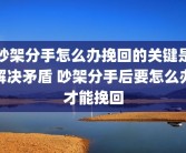 吵架分手怎么办挽回的关键是解决矛盾 吵架分手后要怎么办才能挽回