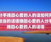 分手挽回心爱的人的话如何用恰当的话语挽回心爱的人分手挽回心爱的人的话语