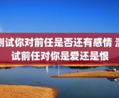 测试你对前任是否还有感情 测试前任对你是爱还是恨