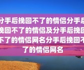 分手后挽回不了的情侣分手后挽回不了的情侣及分手后挽回不了的情侣网名分手后挽回不了的情侣网名